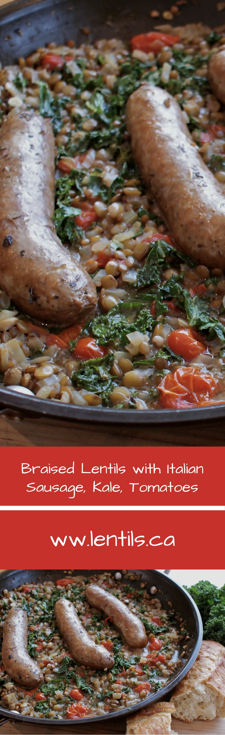 Braised Lentils With Italian Sausage Kale And Tomatoes