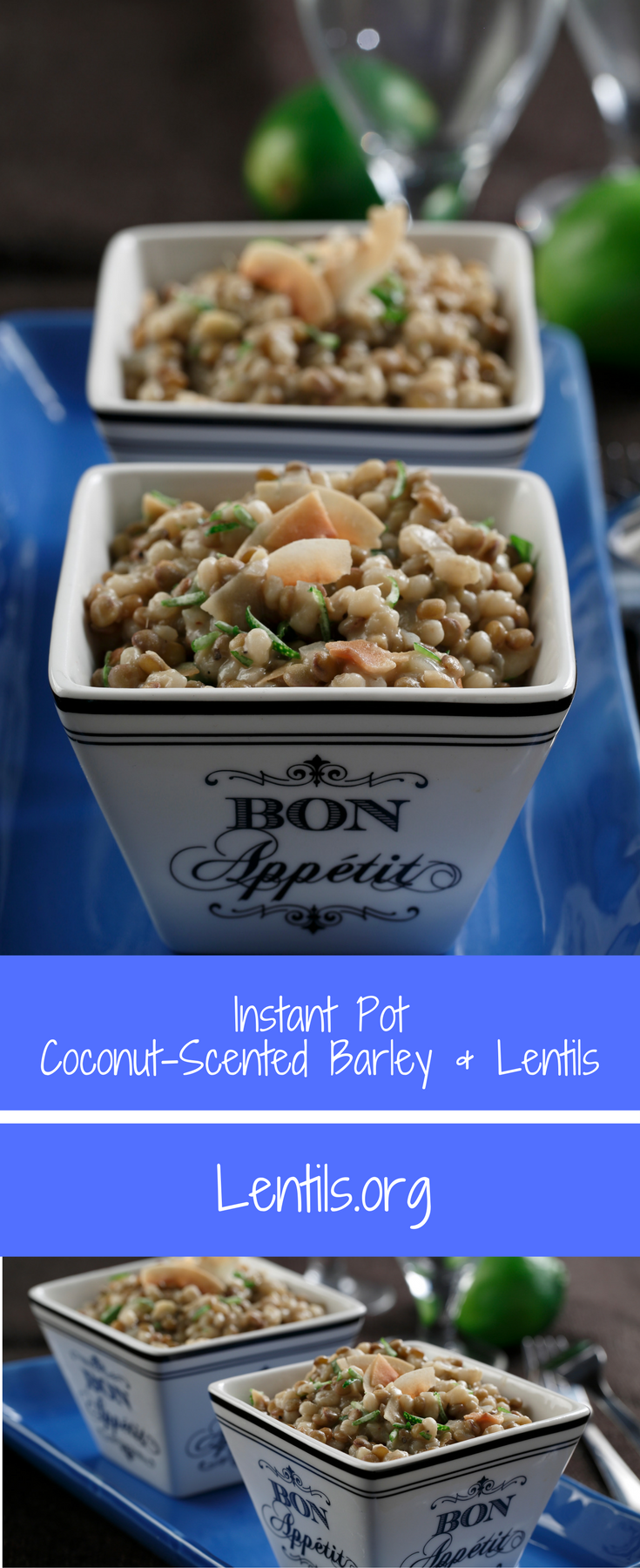 Instant Pot Coconut Barley & Lentils with Lime Recipe | Lentils.org